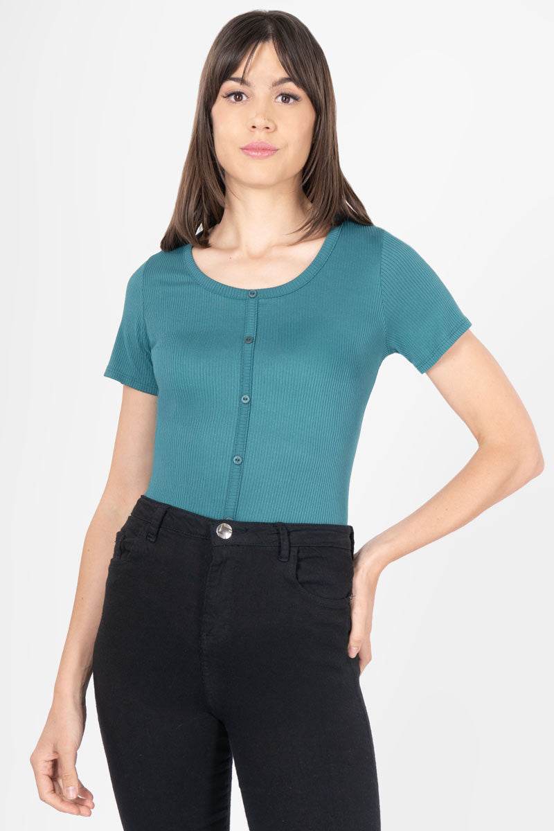 Playera manga corta con botones - Santory Ropa  (7442219794499)