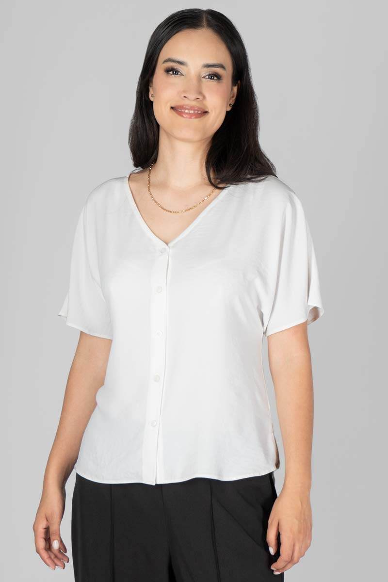 Blusa con botones manga corta - Santory Ropa  (7377459609667)