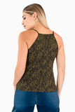 Blusa estampada de tirantes y escote v