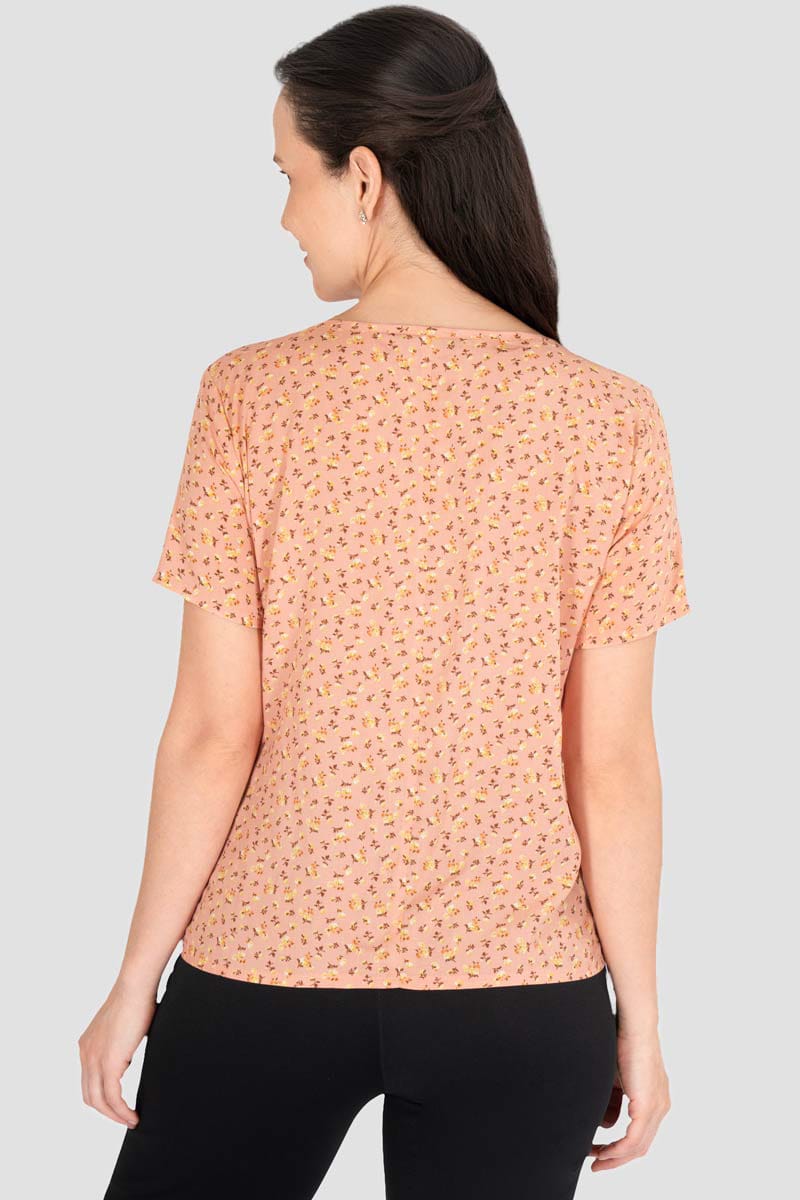Blusa floral escote redondo