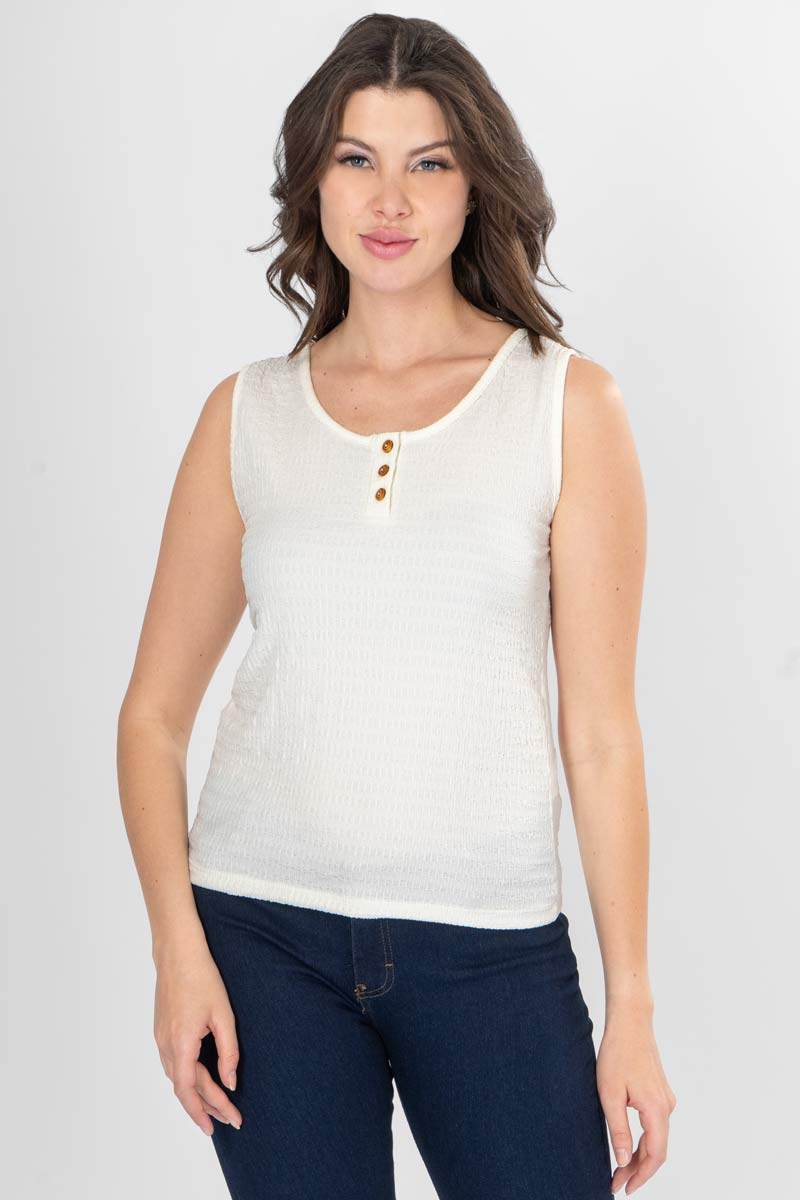 Blusa sin manga y botones - Santory Ropa  (7379046531139)