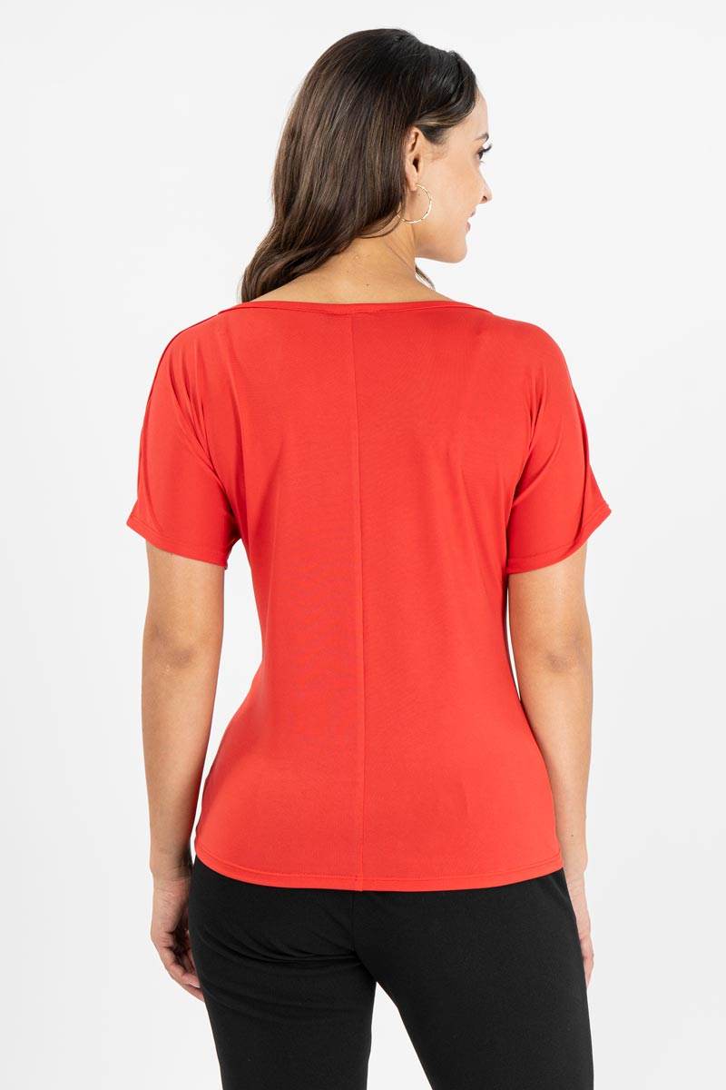 Blusa lisa con abertura en manga - Santory Ropa  (7393651916867)