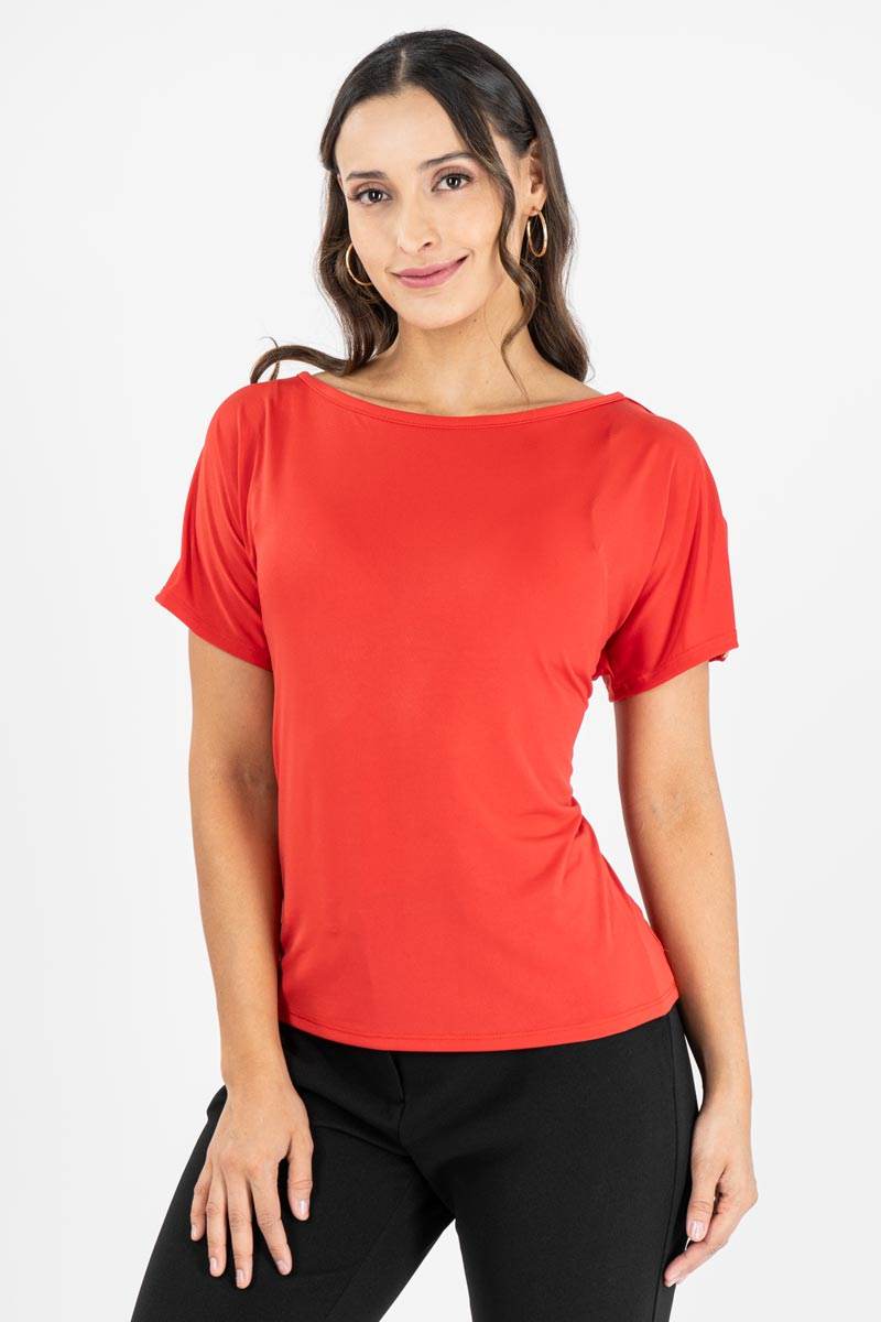 Blusa lisa con abertura en manga - Santory Ropa  (7393651916867)