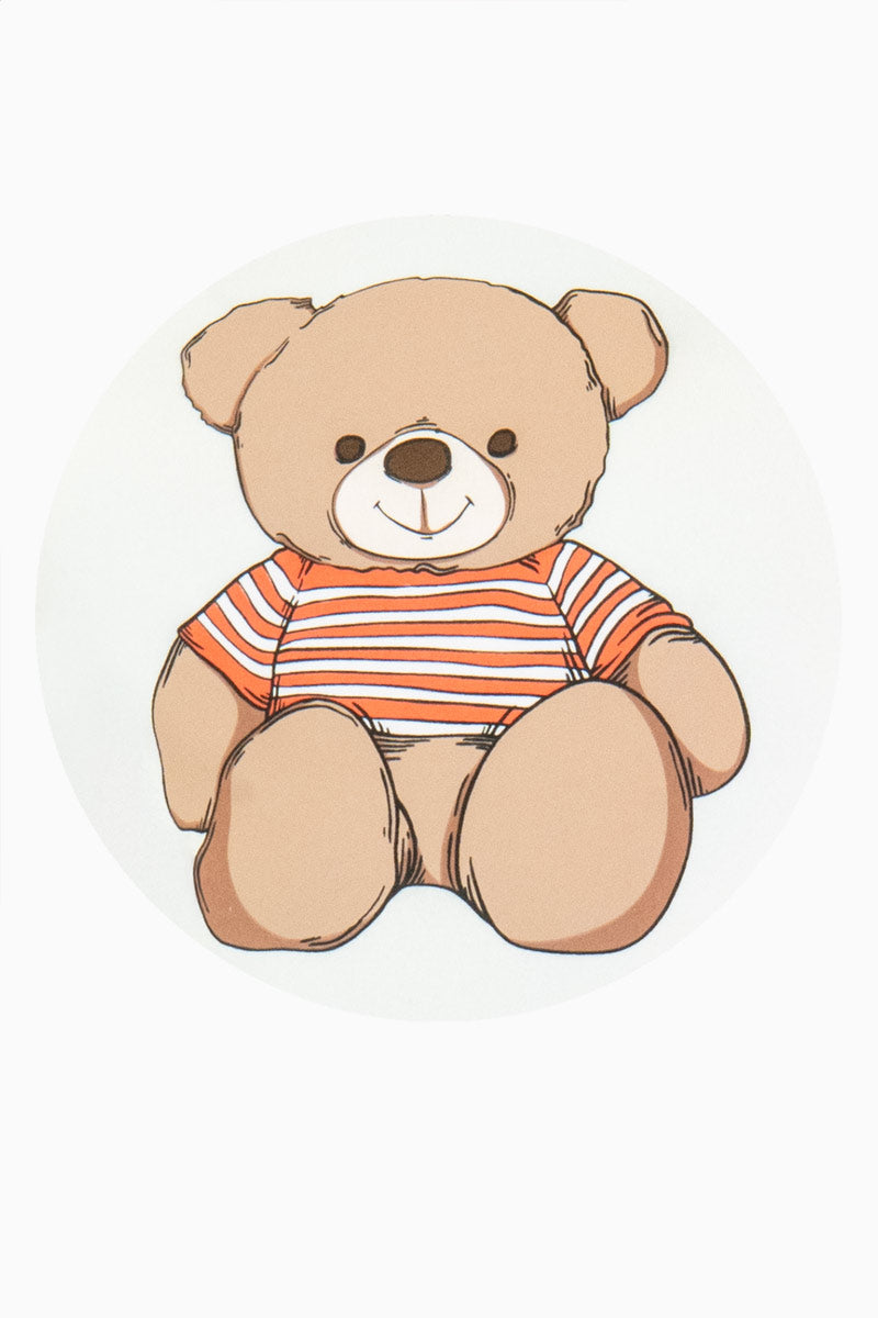 Playera con estampado de oso y manga corta