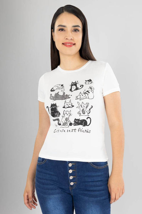 Playera manga corta con estampado