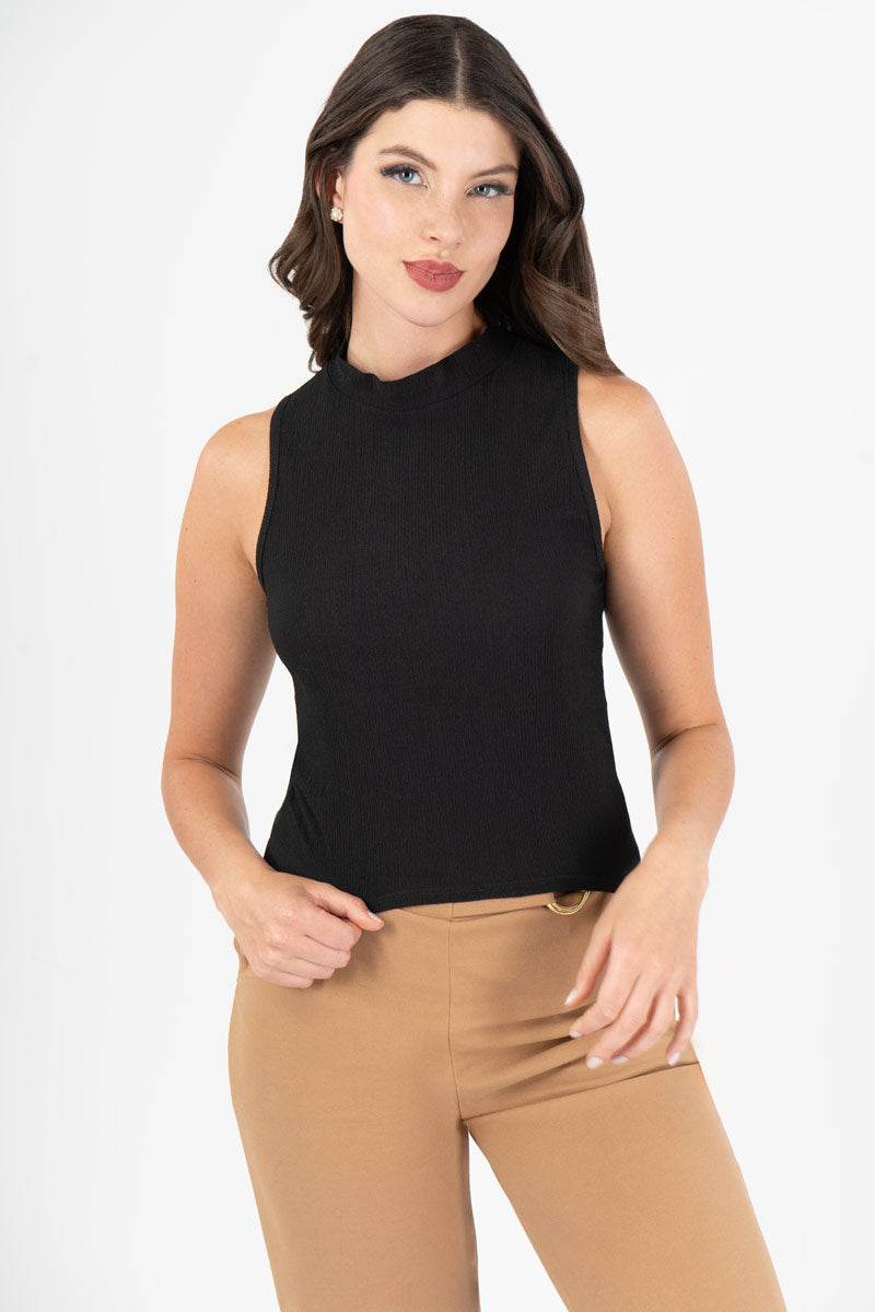 Playera cuello alto sin manga - Santory Ropa  (7413716287555)