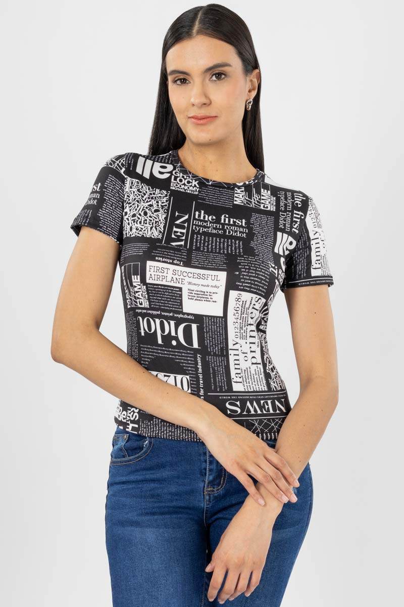 Playera estampada escote redondo - Santory Ropa  (7396639899715)