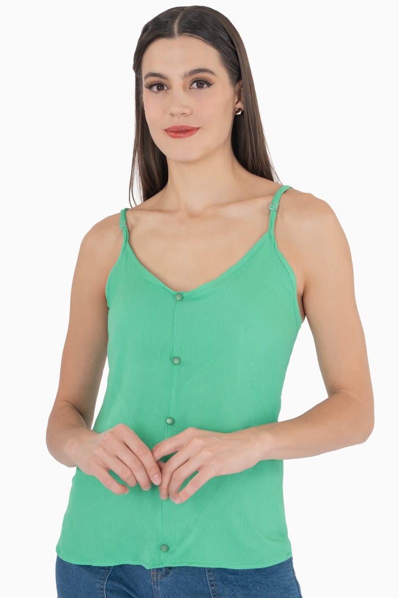 Blusa de tirantes con botones