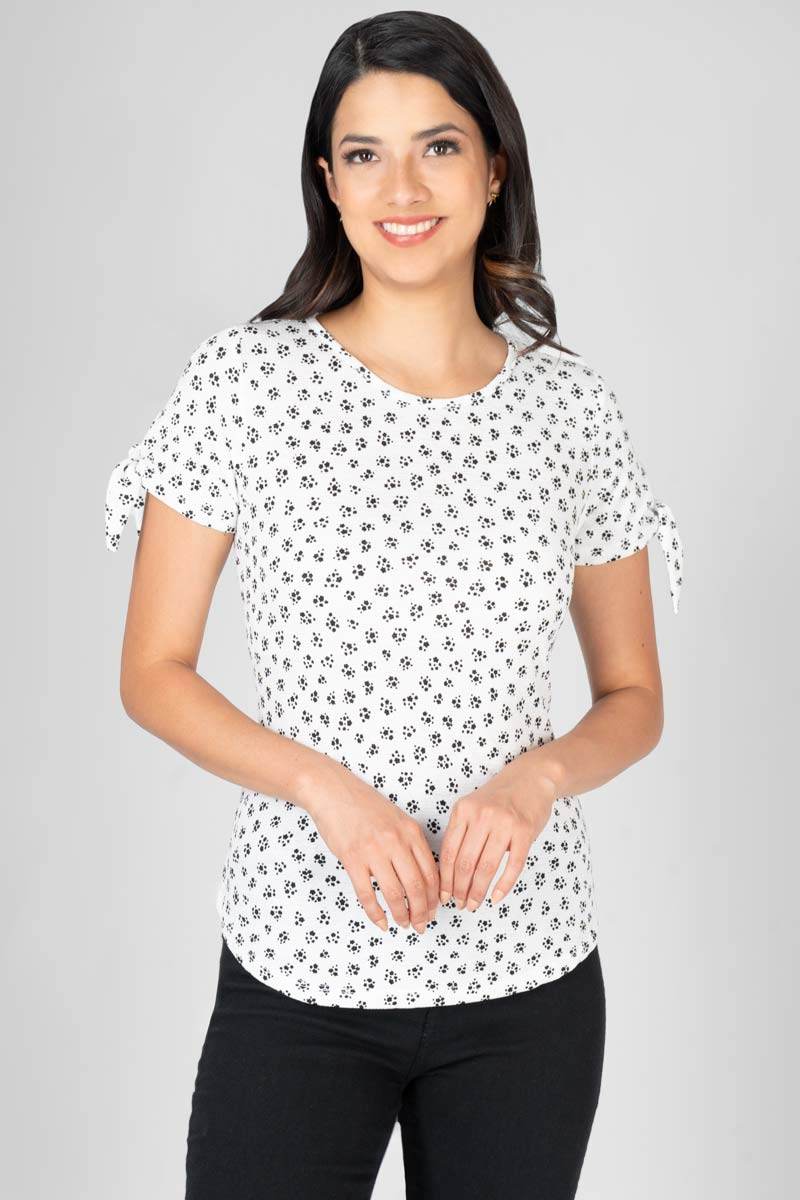 Blusa con amarre en mangas - Santory Ropa  (7425034453059)