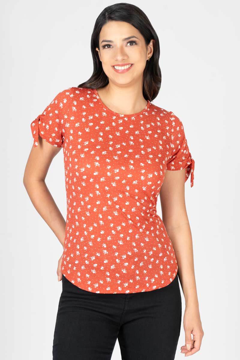 Blusa con amarre en mangas - Santory Ropa  (7425034453059)