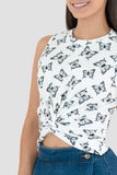 Playera sin mangas con estampado de mariposas