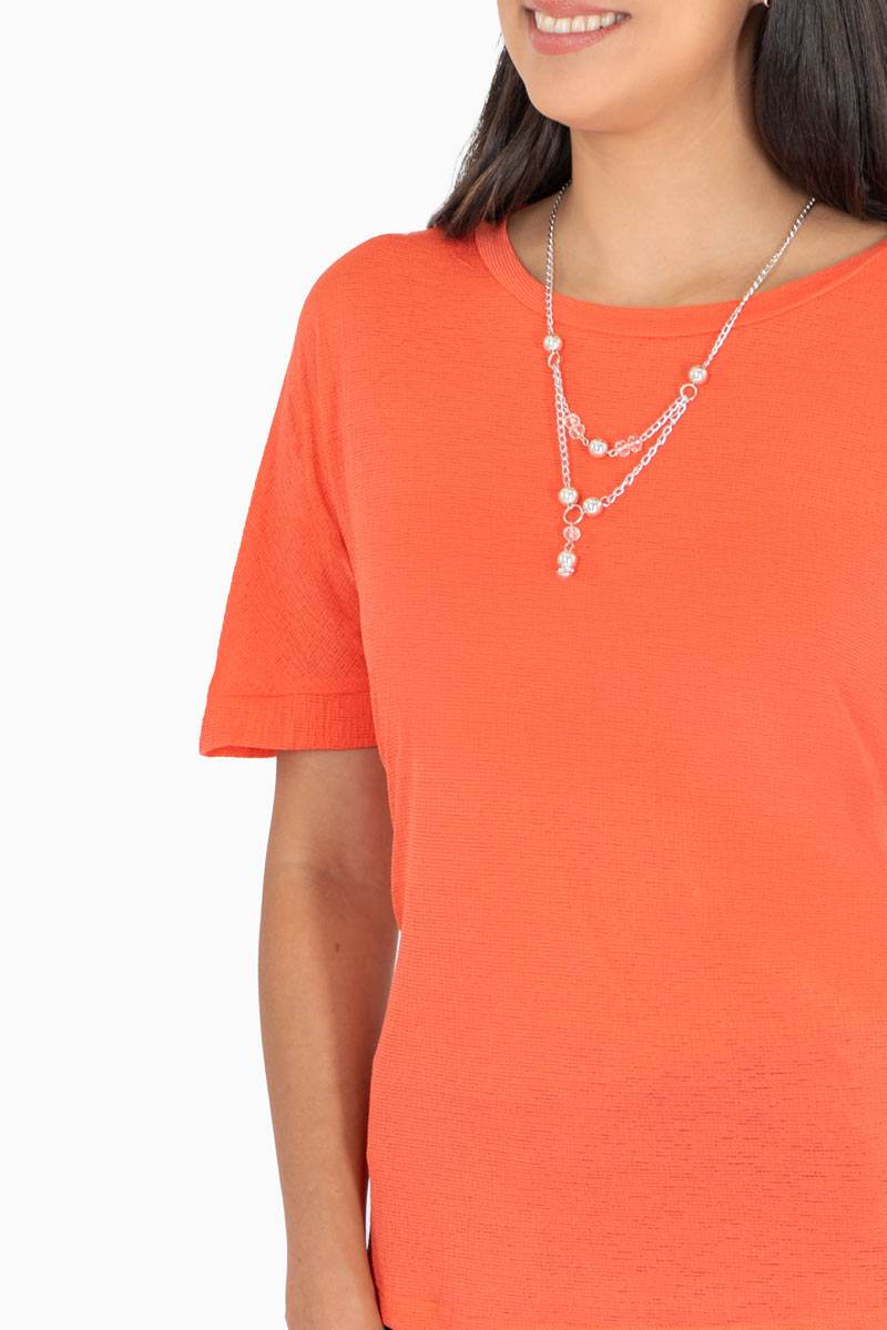 Blusa manga corta y collar - Santory Ropa  (7463730085955)