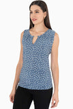 Blusa sin mangas con estampado floral y detalle en escote