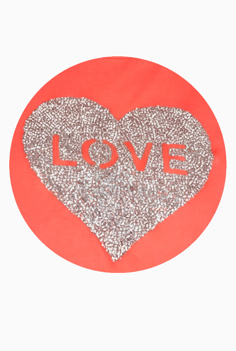 Playera manga corta con estampado de corazón