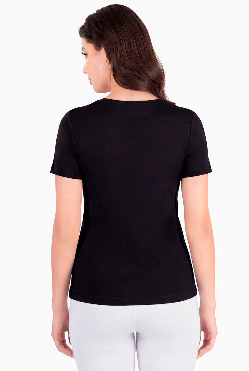 Playera manga corta con estampado de corazón