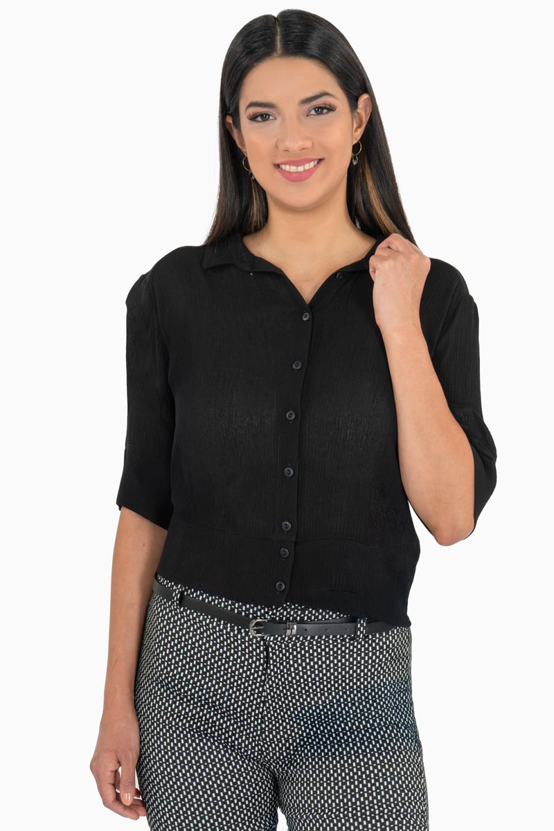 Camisa manga corta con puños y pretina ancha (7482641514563)