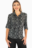 Camisa estampada manga larga con elevador