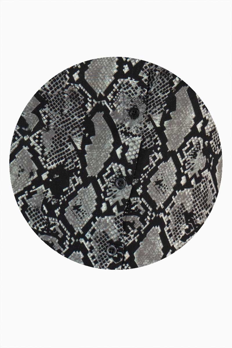 Camisa estampada manga larga con elevador