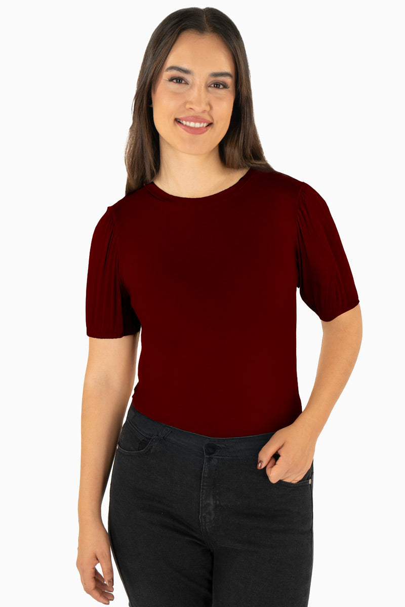 Blusa lisa de manga corta  aglobada (7482641449027)