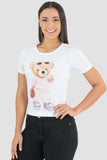 Playera  manga corta  con estampado de osito (7482641383491)