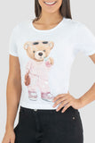 Playera  manga corta  con estampado de osito (7482641383491)