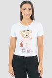 Playera  manga corta  con estampado de osito