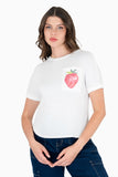 Playera manga corta con estampado de fresa