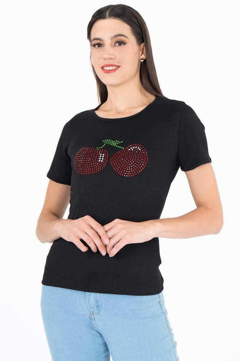 Playera con estampado de cerezas - Santory Ropa  (7467150114883)