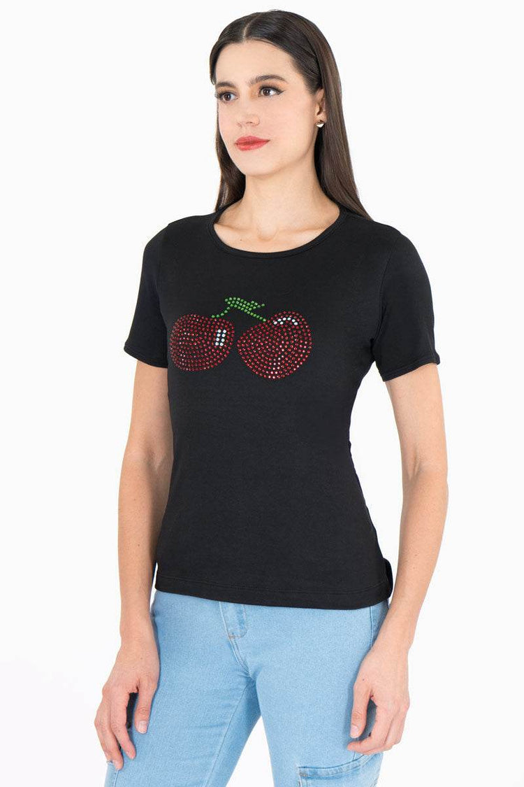 Playera con estampado de cerezas - Santory Ropa  (7467150114883)