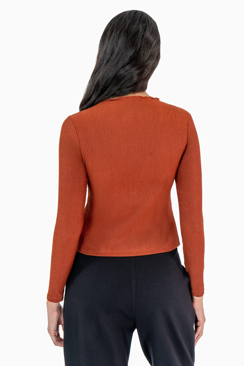 Playera lisa manga larga y cuello alto