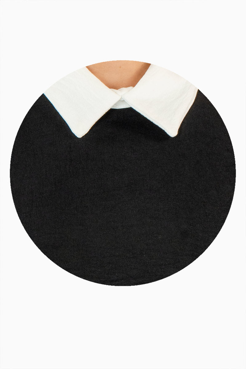 Blusa lisa con cuello y manga corta