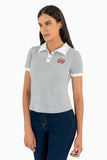 Playera polo con bordado en pecho y manga corta