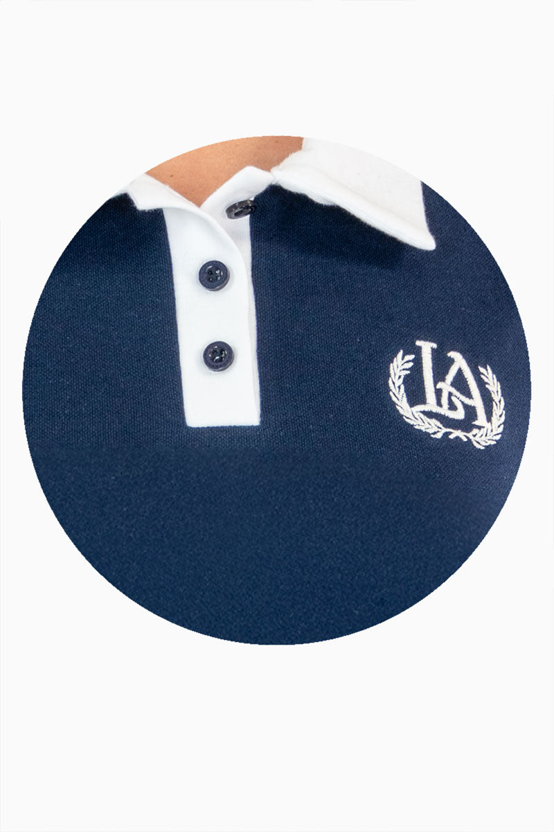 Playera polo con bordado en pecho y manga corta