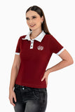 Playera polo con bordado en pecho y manga corta