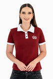 Playera polo con bordado en pecho y manga corta