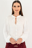 Blusa manga larga con botones y amarre