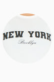 Playera corta con estampado "New york" y cuello redondo