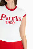 Playera con estampado " Paris 1900" manga corta