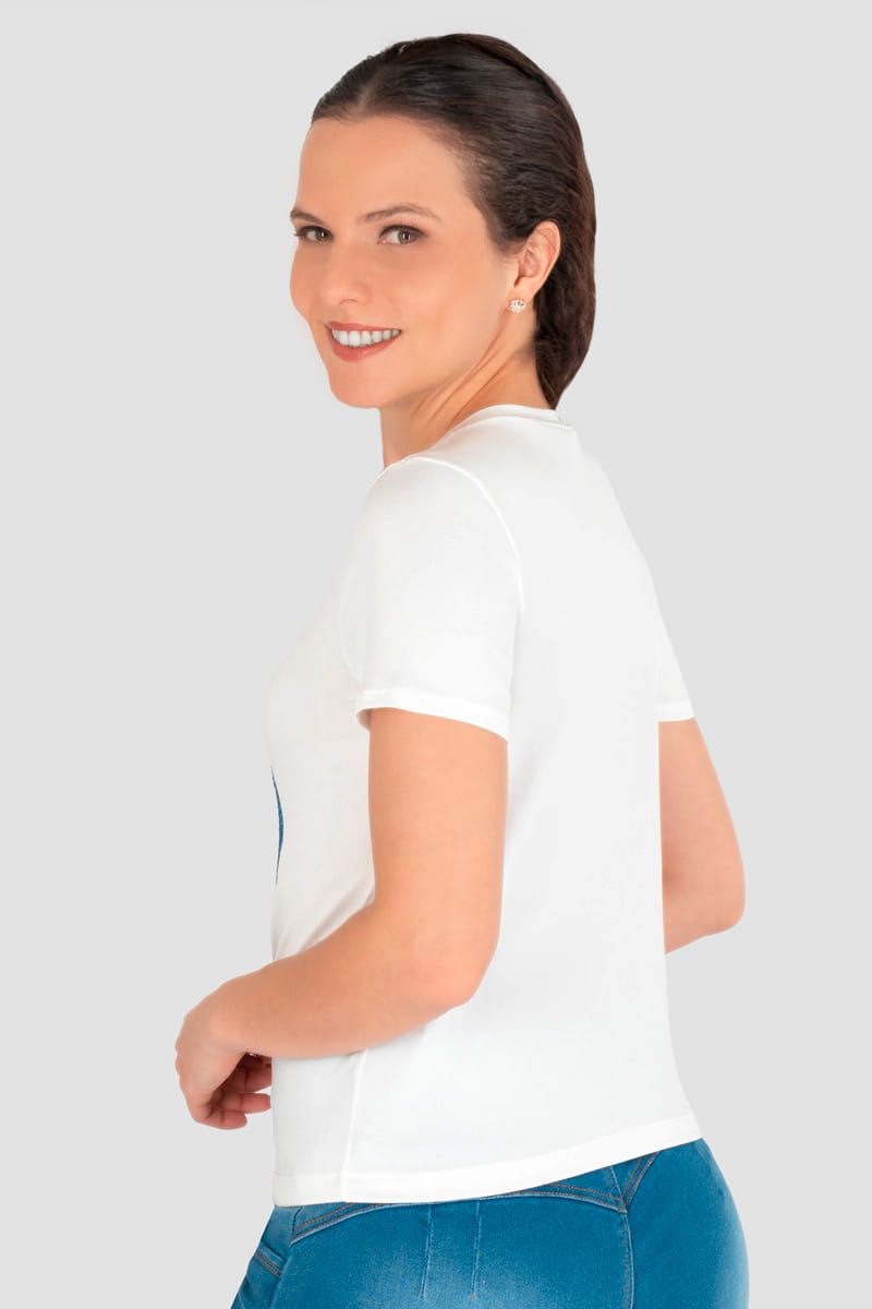 Playera con estampado de cerezas y moño