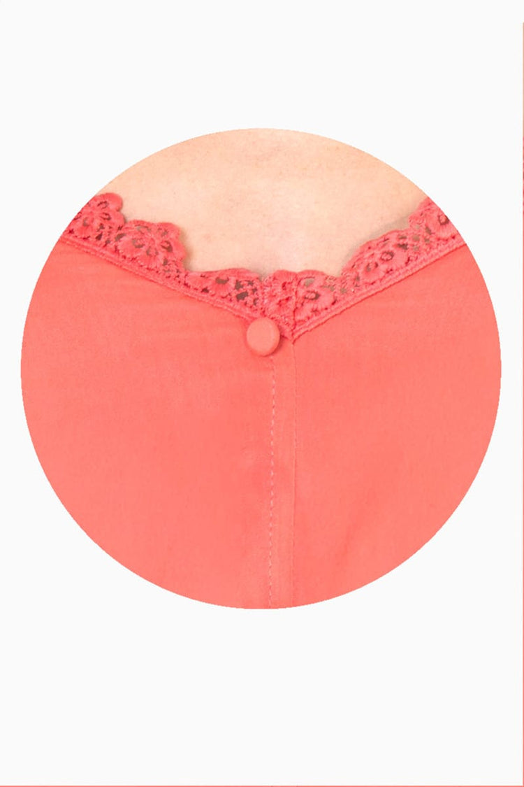 Blusa de tirantes con encaje en escote