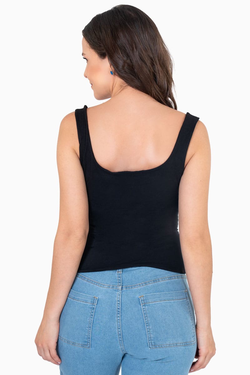 Playera sin mangas escote cuadrado