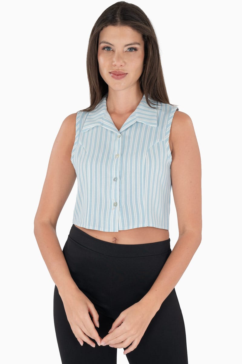 Camisa de rayas sin mangas