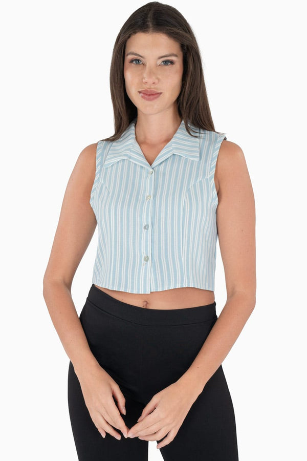 Camisa de rayas sin mangas