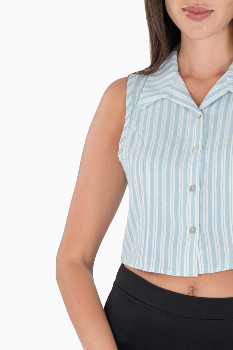 Camisa de rayas sin mangas