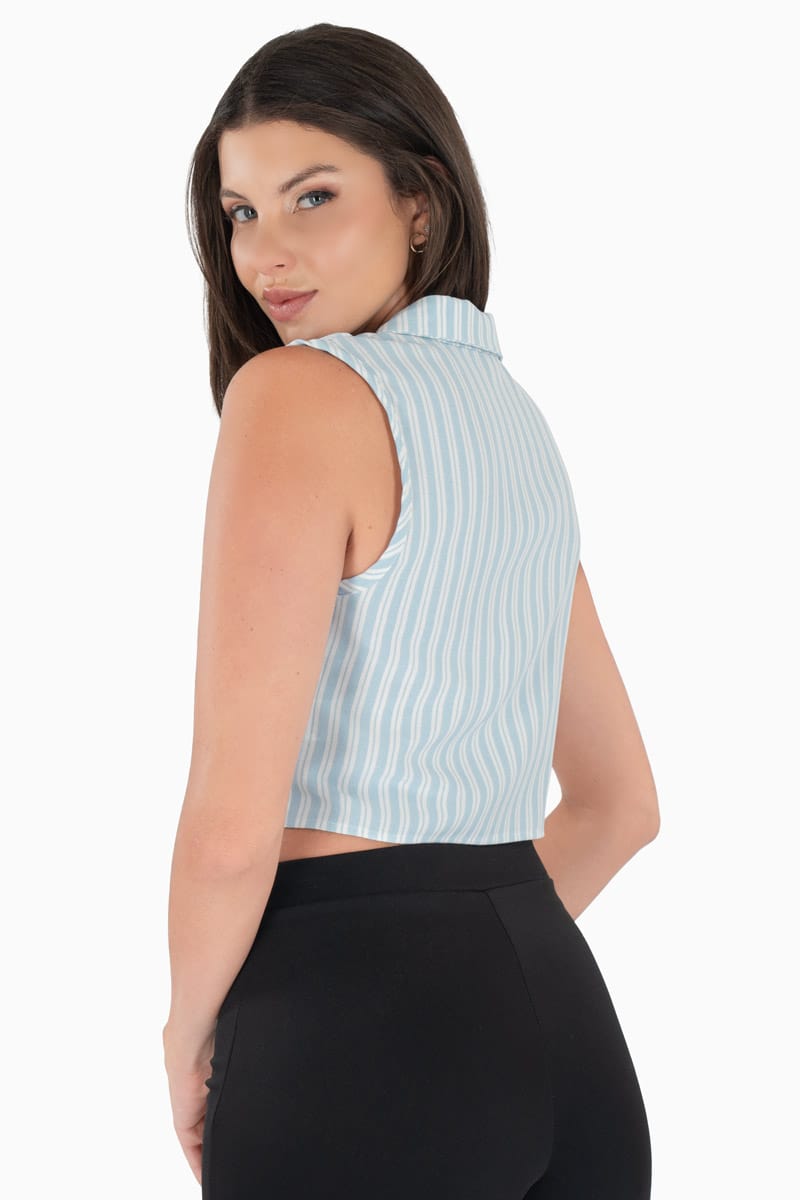 Camisa de rayas sin mangas