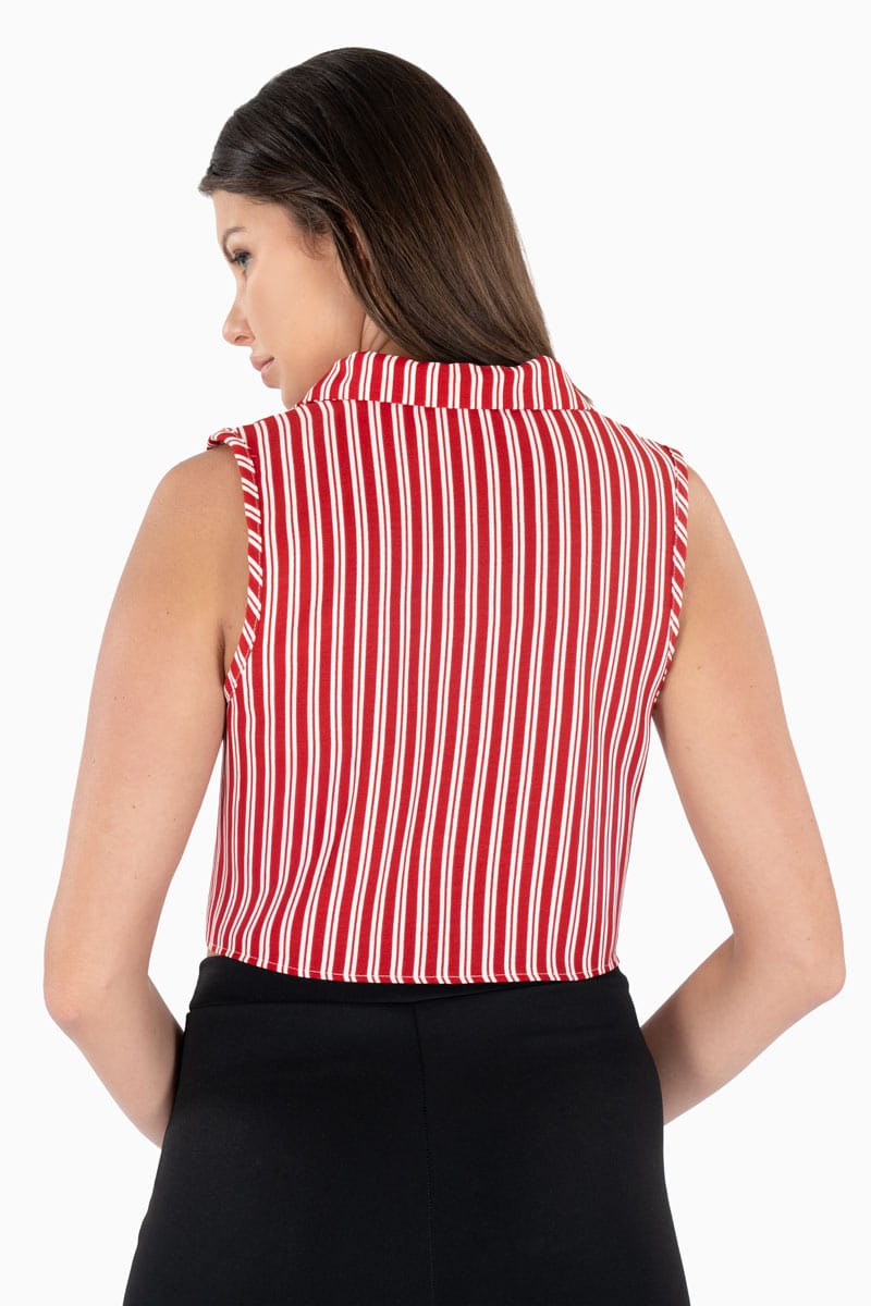 Camisa de rayas sin manga