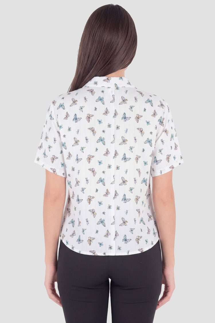 Camisa manga corta con mariposas