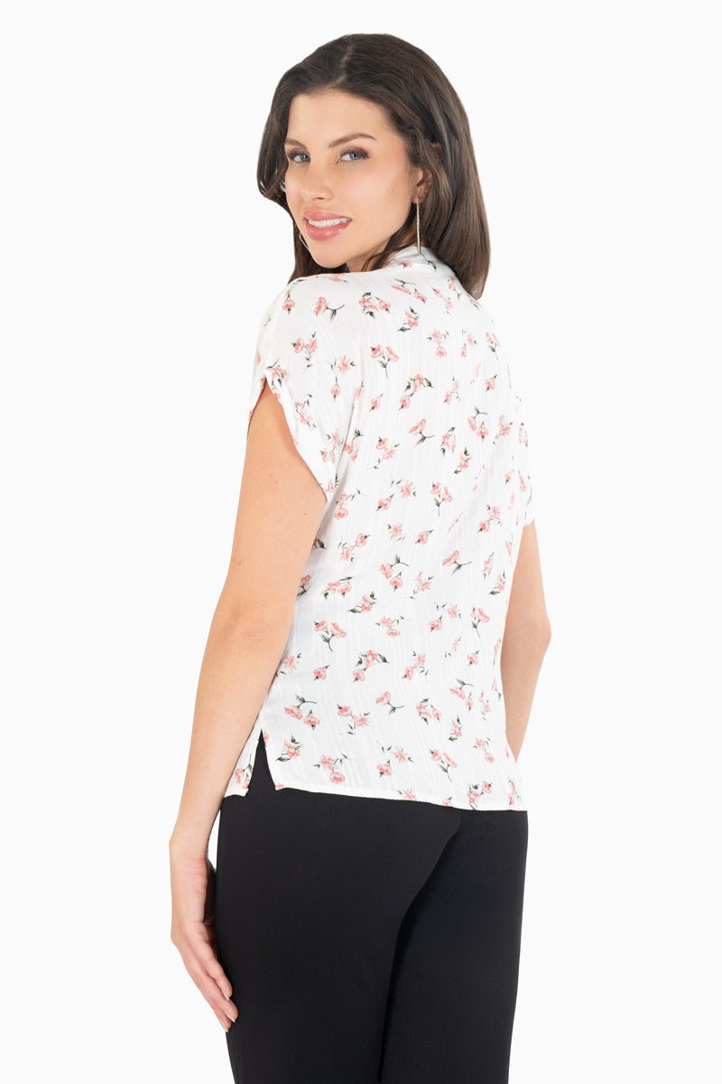 Blusa cuello mao floral