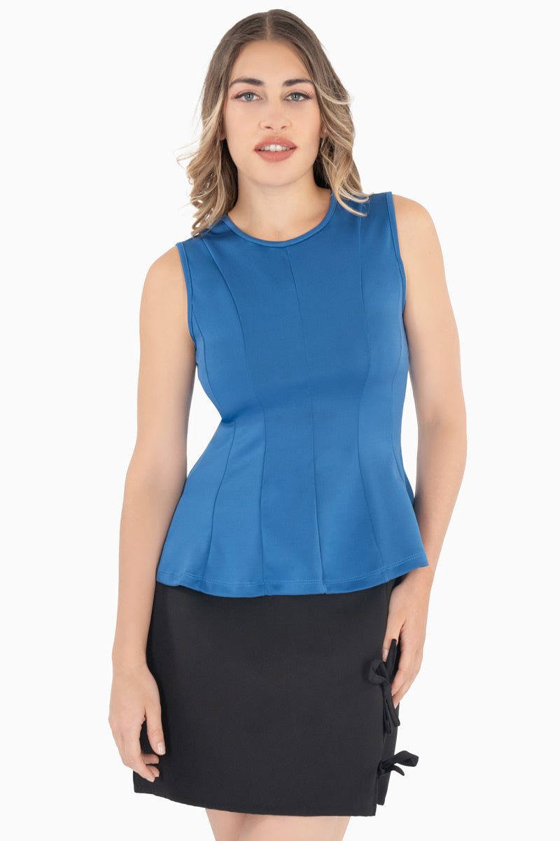 Blusa con peplum sin manga