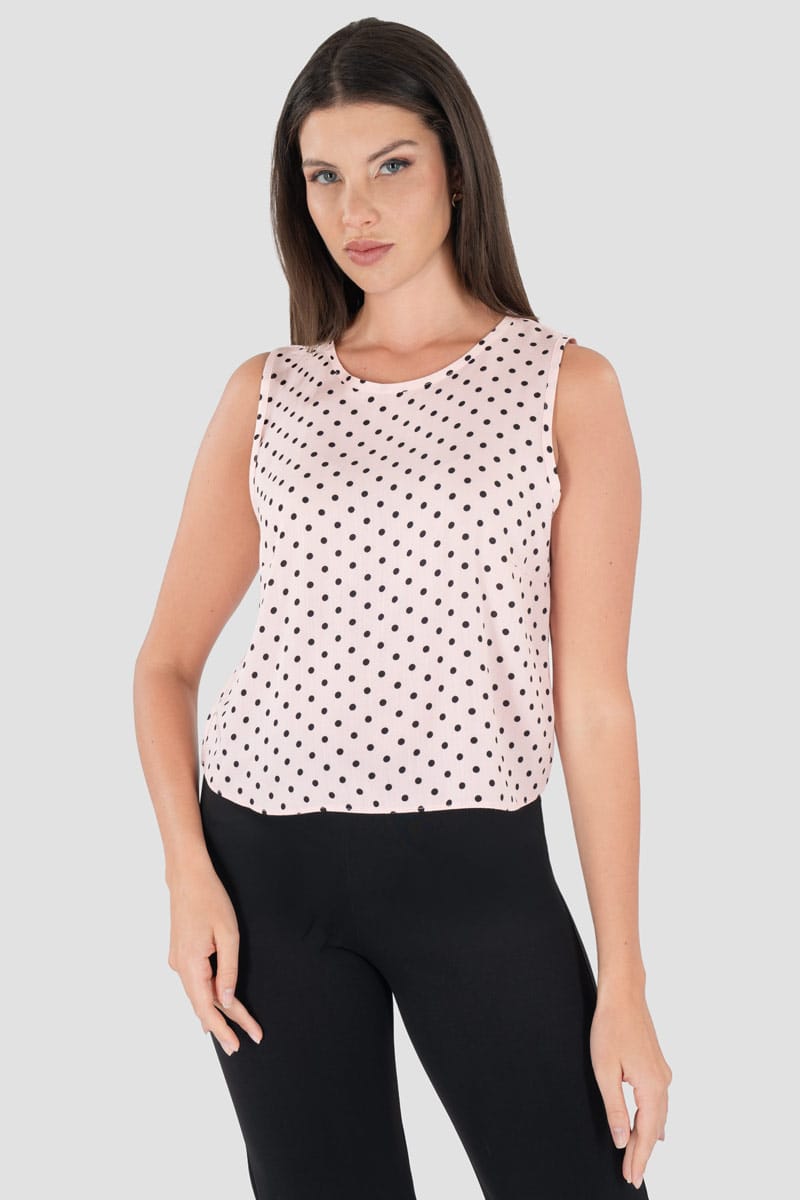 Blusa de lunares sin mangas